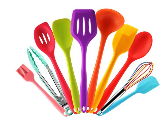 Coloured Silicone Kitchen Utensils -10 Pieces_0