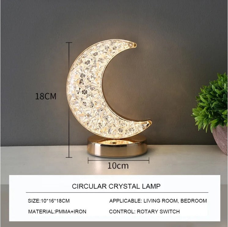 Crystal Rechargeable Table Desk Lamp - Moon Shape_1