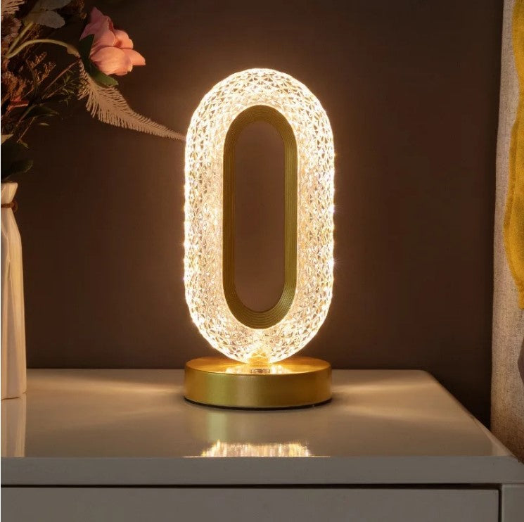 Crystal Rechargeable Table Desk Lamp - O Shape_0