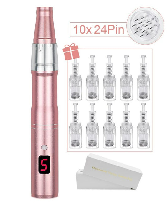 Professional Microneedeling Pen Machine for Derma MTS - 10pcs 24PIN with box_0